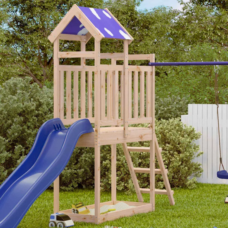 Torre de Juego Marrón Madera de pino macizo