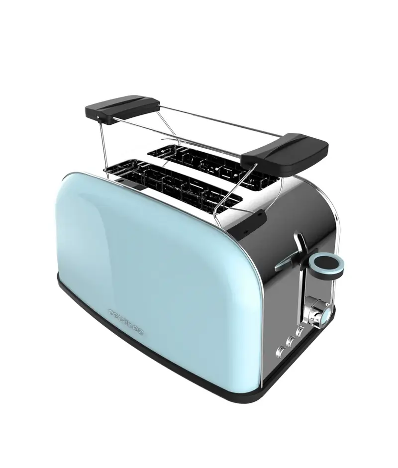 Tostador Vertical de Acero Inoxidable 850W con Ranura Ancha y Funciones Avanzadas de Cecotec