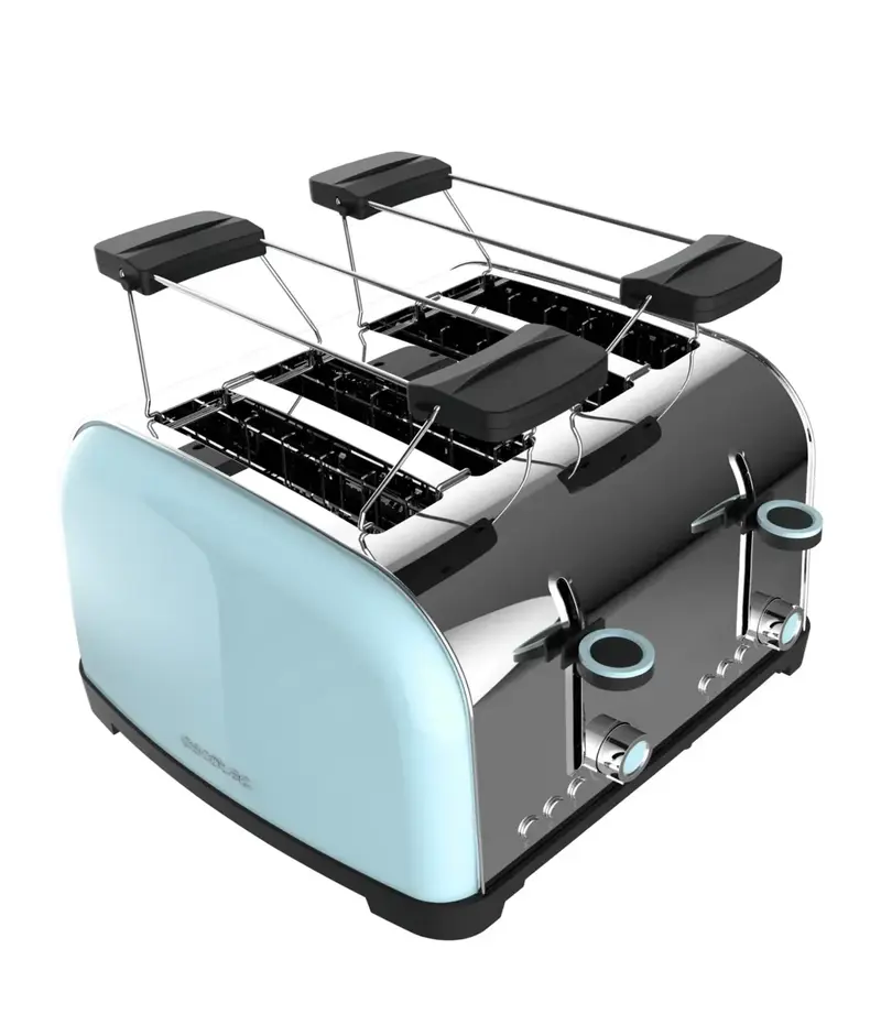 Tostadora de Acero Inoxidable 1700W con 4 Compartimentos y Funciones Mejoradas de Cecotec