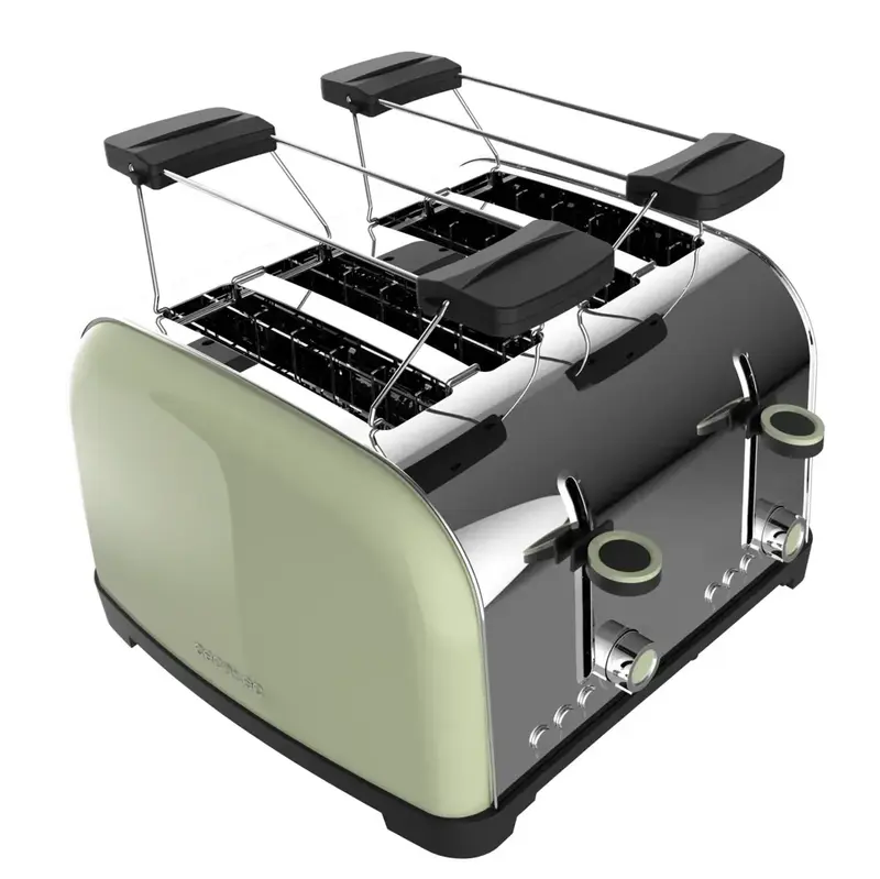 Tostadora de Acero Inoxidable 1700W con 4 Ranuras y Funciones Innovadoras de Cecotec