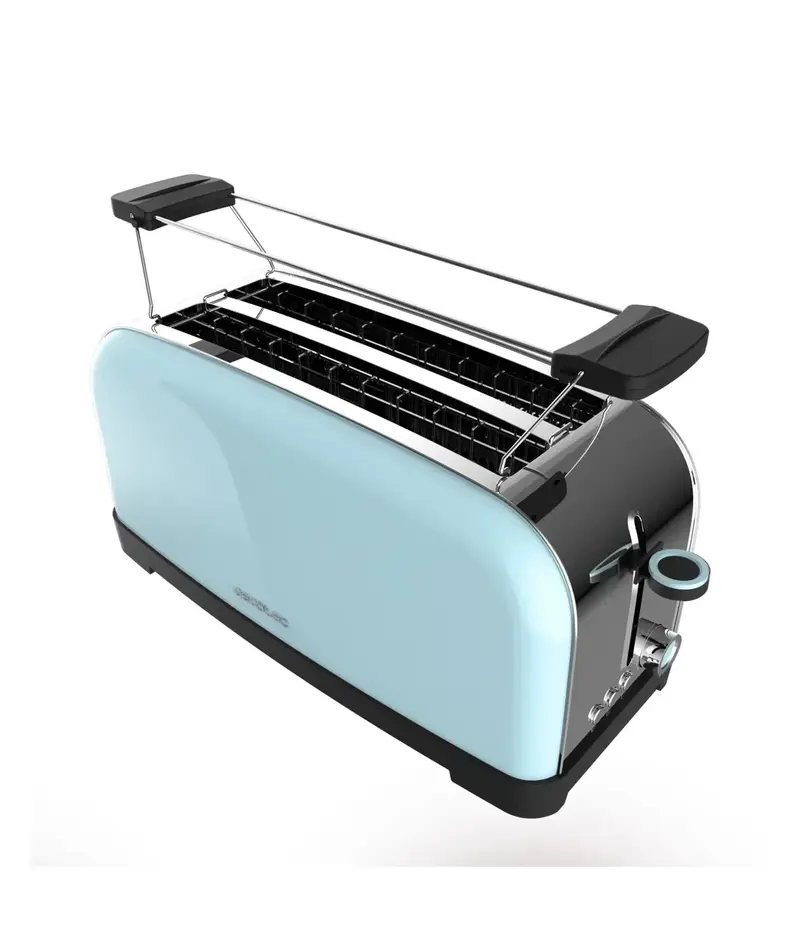 Tostadora de Acero Inoxidable de 1500W con Doble Ranura y Funciones Innovadoras de Cecotec