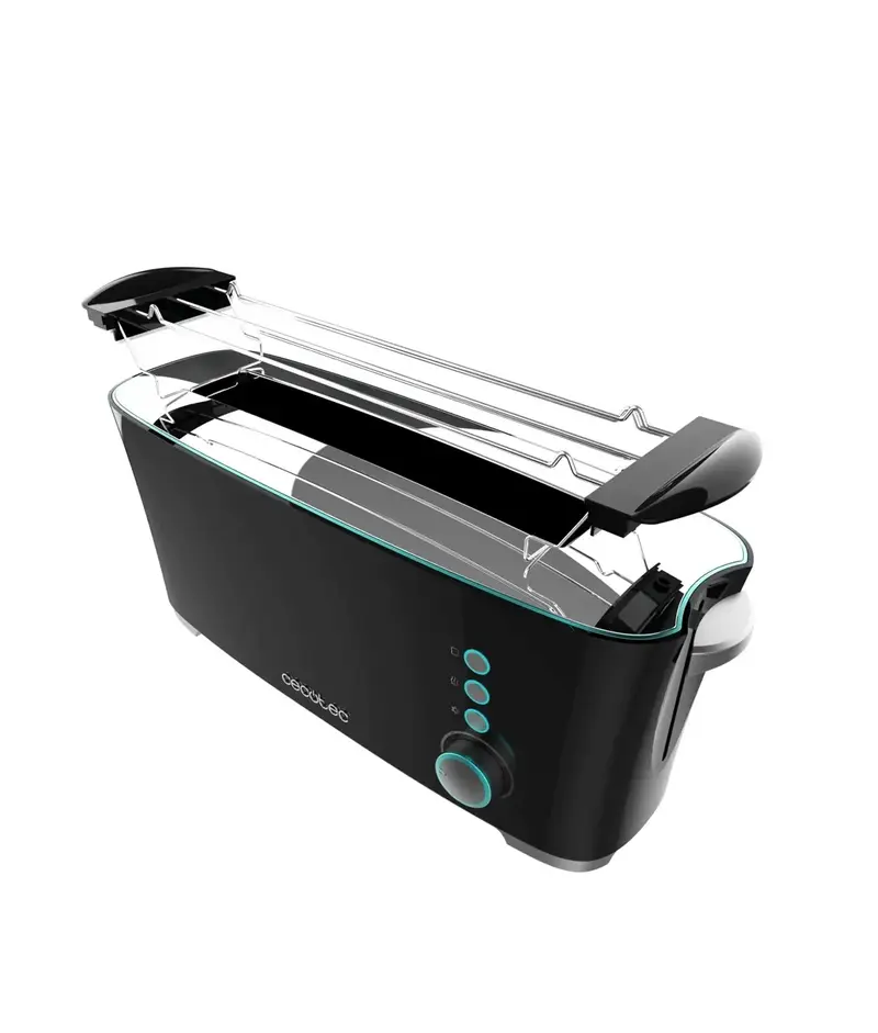 Tostadora de Pan 1000W con Ranura XL, Funciones Avanzadas y Soporte para Panecillos de Cecotec