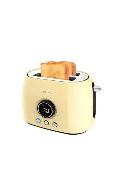 Tostadora digital vertical y ranura xl de 800 w en color amarillo classictoast 8000 de Cecotec