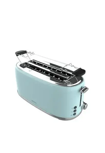 Tostadora retro con 2 ranuras y capacidad para 4 tostadas toast&taste 1600 retro double blue de Cecotec