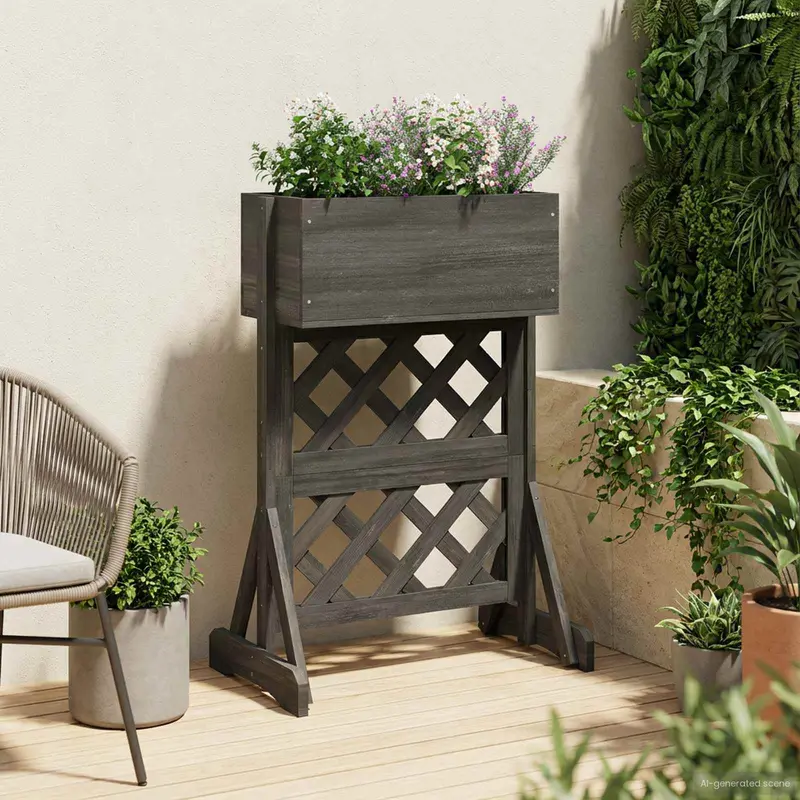 Trellis de jardín vertical Gris 48 x 30 x 70,5 cm