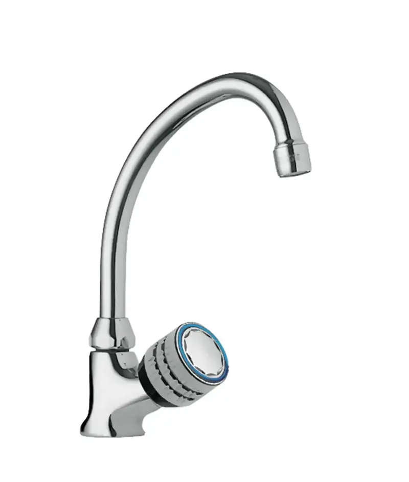 TRES 123306 Grifo monomando para fregadero con caño de 26 cm y de 1 agua fabricado de latón con acabado cromado Ese
