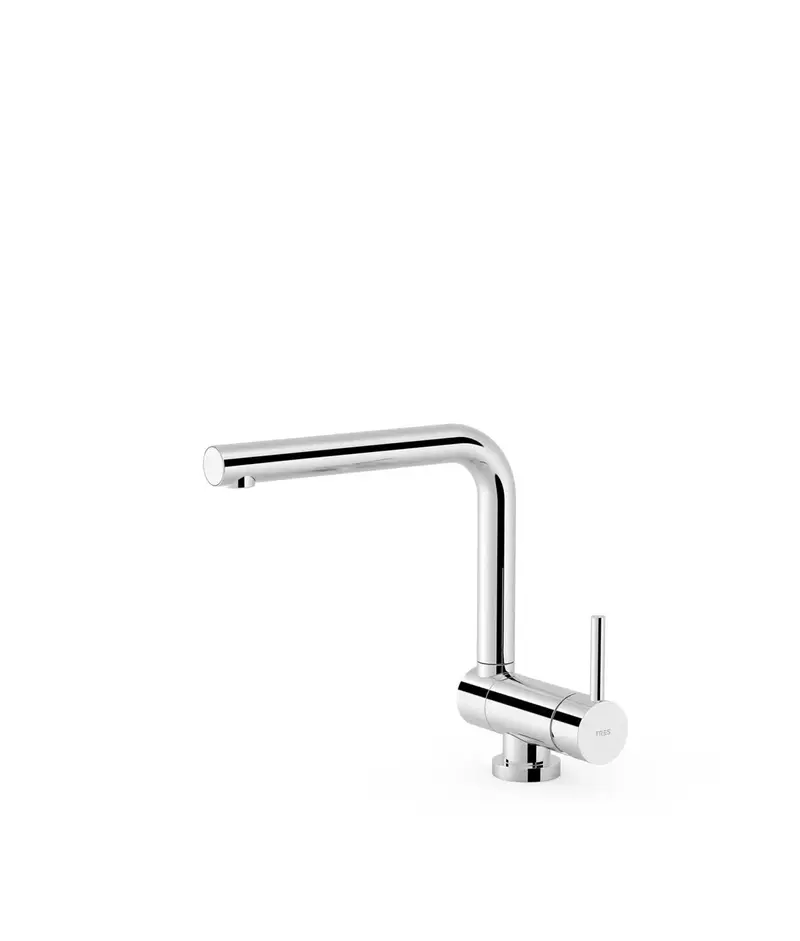 TRES 130335 Grifo monomando para fregadero con caño abatible de 25 cm fabricado de latón con acabado cromado