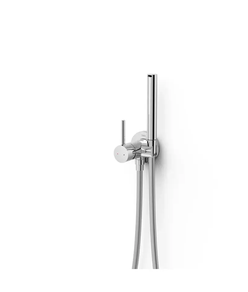 TRES 134123 Conjunto de bidé con grifo monomando para empotrar fabricado de latón con acabado cromado Max