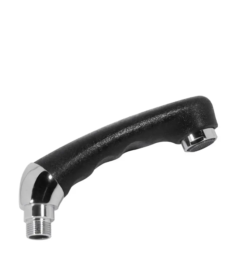 TRES 9134450 teleducha monomando de peluquería fabricado en latón con acabado cromado y negro Basic TRES