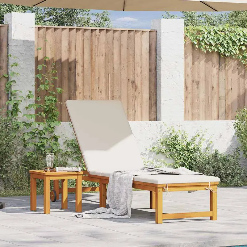Tumbona 2 pcs Marrón Madera de Acacia Sólida