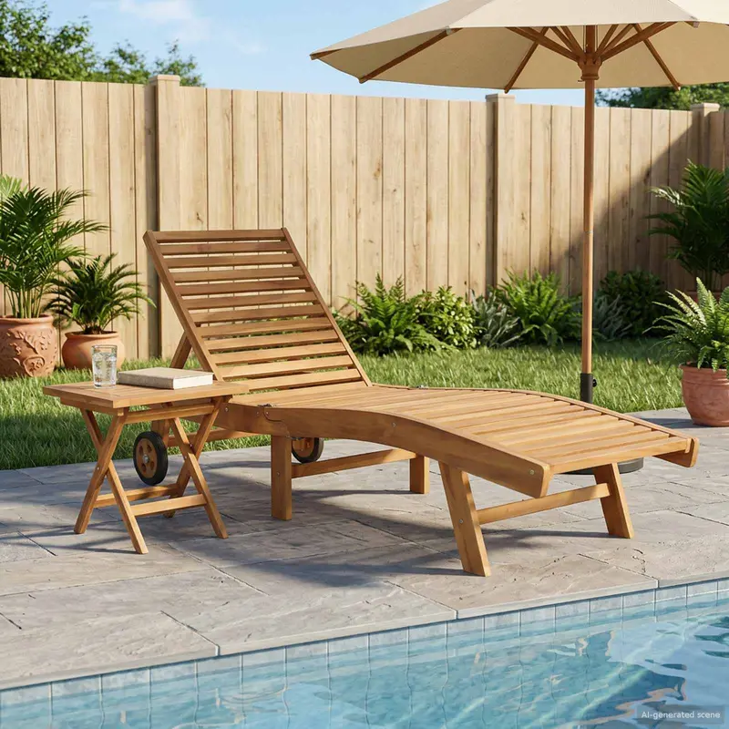 Tumbona 2 pcs Marrón Madera de teca maciza