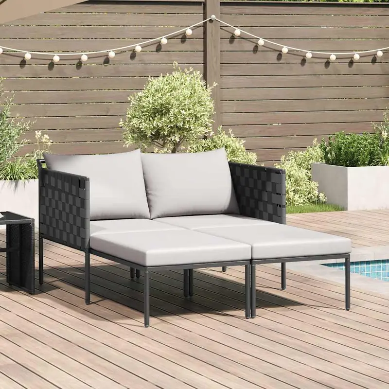 Tumbona con cojín 2-persona Antracita 153 x 115 x 69.5 cm