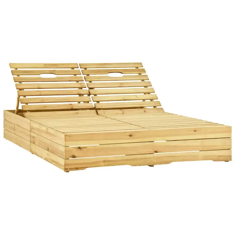 Tumbona doble de madera de pino impregnada verde