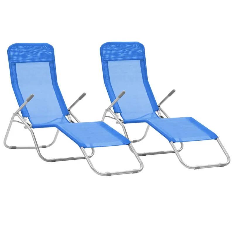 Tumbonas plegables 2 unidades textilene azul