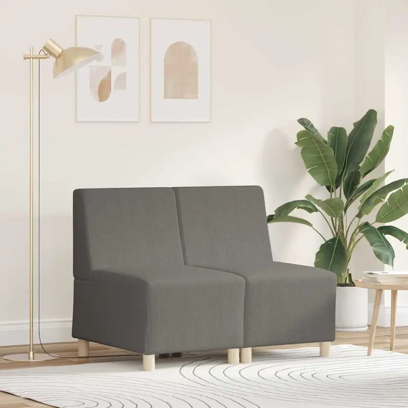 Unidad de Sofá Modular sin Brazos 2 pcs Gris Claro