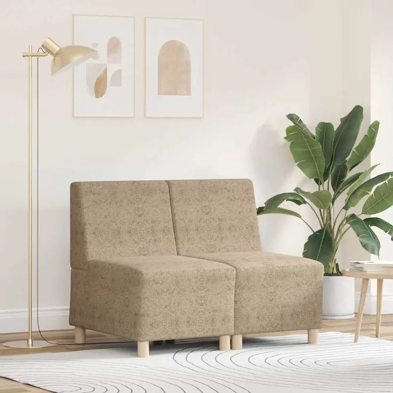 Unidad de Sofá Modular sin Brazos 2 pcs Gris Claro