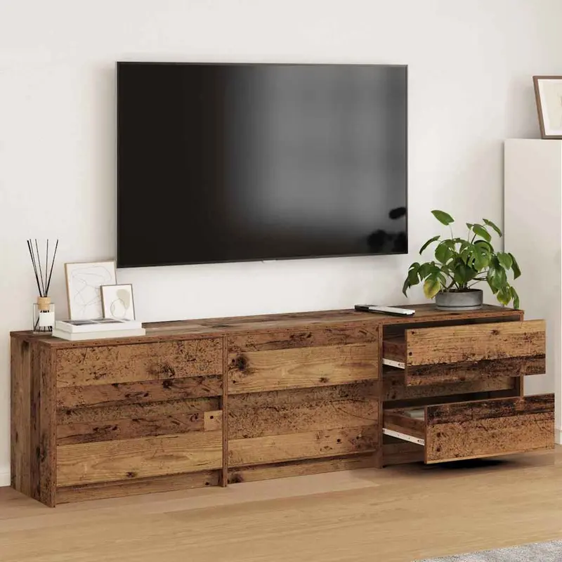Unidades de TV 2 pcs Madera Vieja 180 x 34 x 50 cm