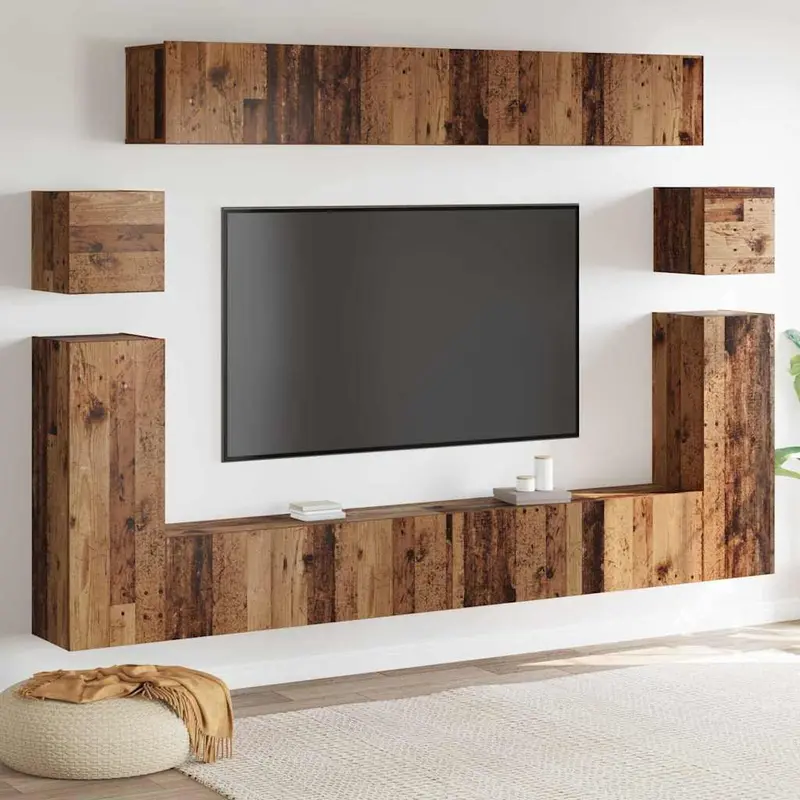 Unidades de TV 4 pcs Madera Vieja Madera contrachapada
