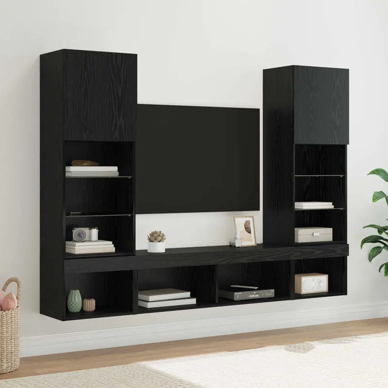 Unidades de TV de Pared con LED 5 pcs 40,5 x 30 x 102 cm