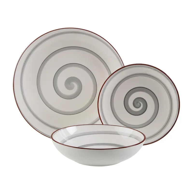VAJILLA 18 PIEZAS ENID GRIS