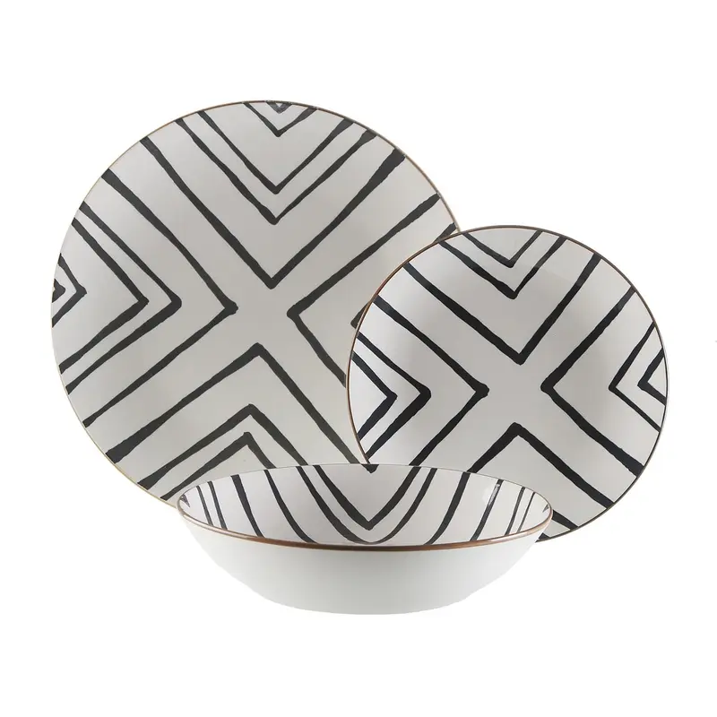 VAJILLA 18 PIEZAS GRIS ZEN