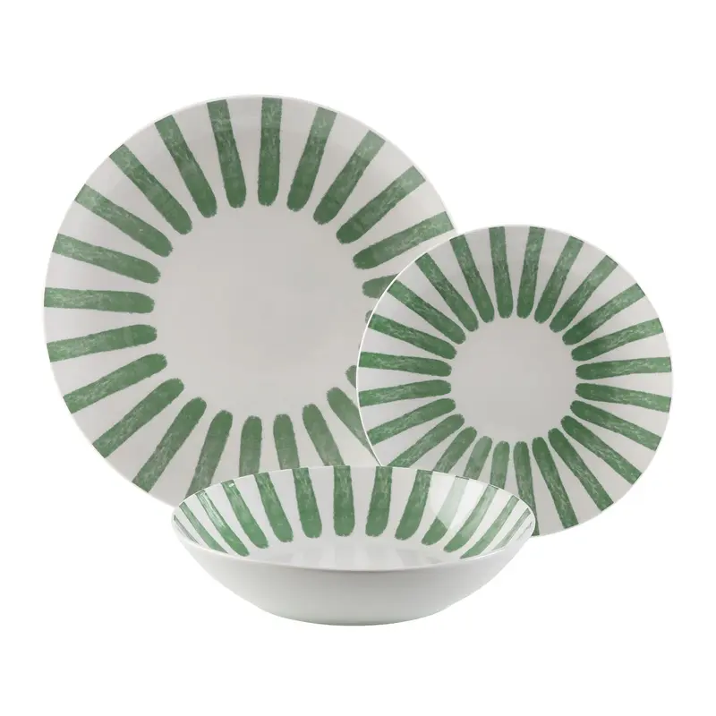 VAJILLA 18 PIEZAS JUNGLE VERDE