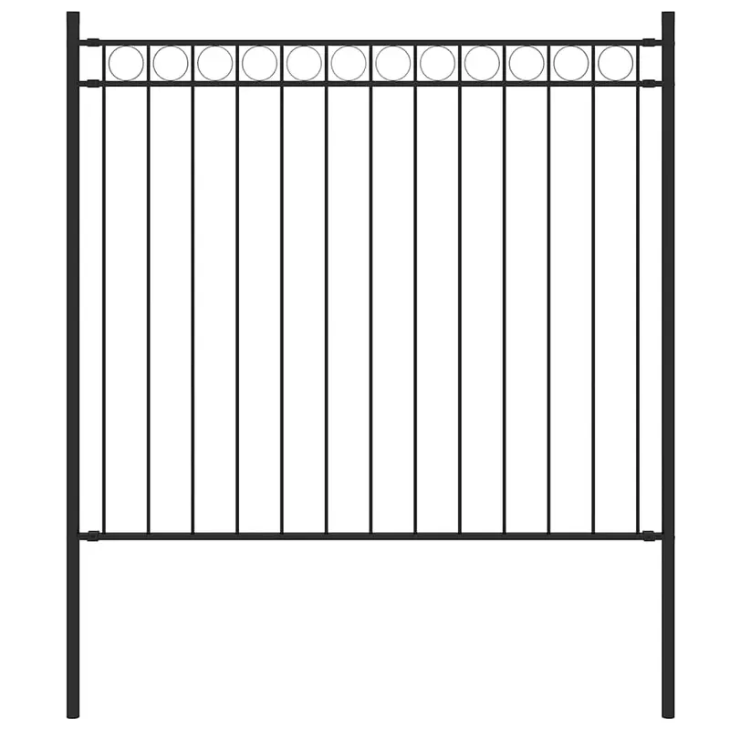 Valla de jardín ASSEN de acero, 1,7 x 0,8 m, negro