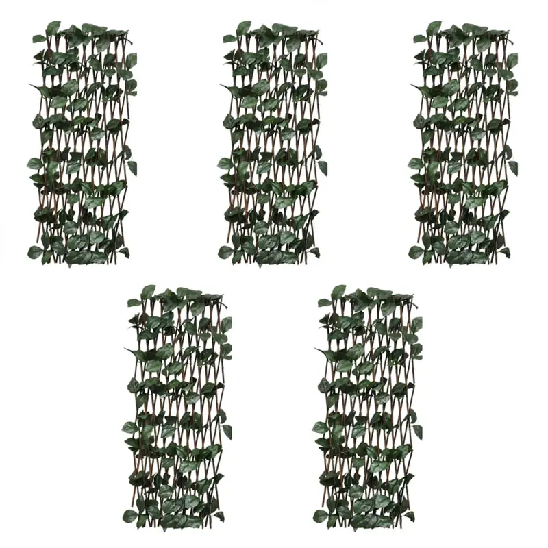 Vallas enrejadas de sauce 5 uds hojas artificiales 180x30 cm