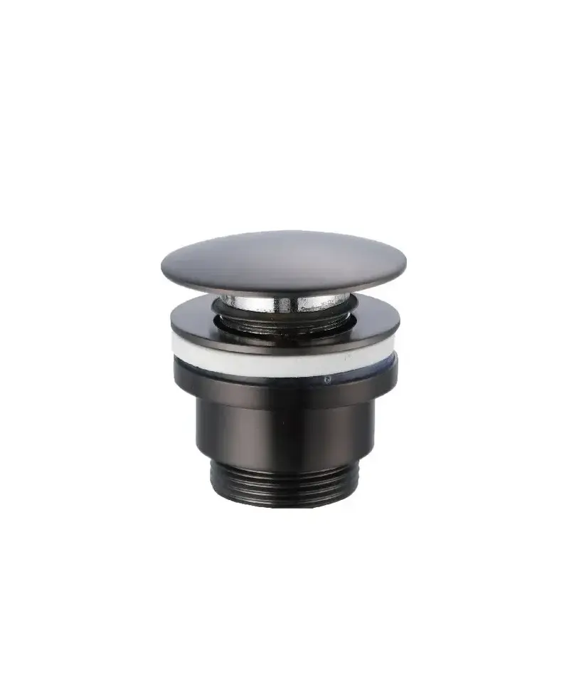Válvula de desagüe click-clack para lavabos o bidé con acabado color black gun metal de Imex