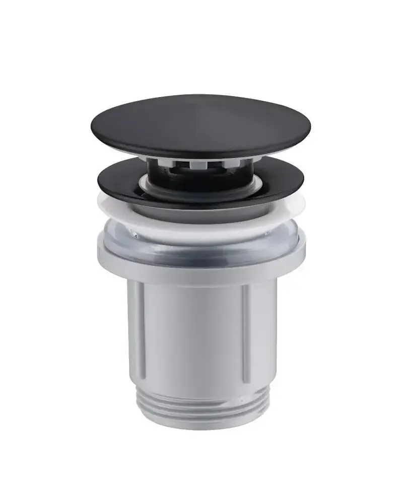 Válvula de desagüe click-clack para lavabos o bidé con un acabado color negro de Imex
