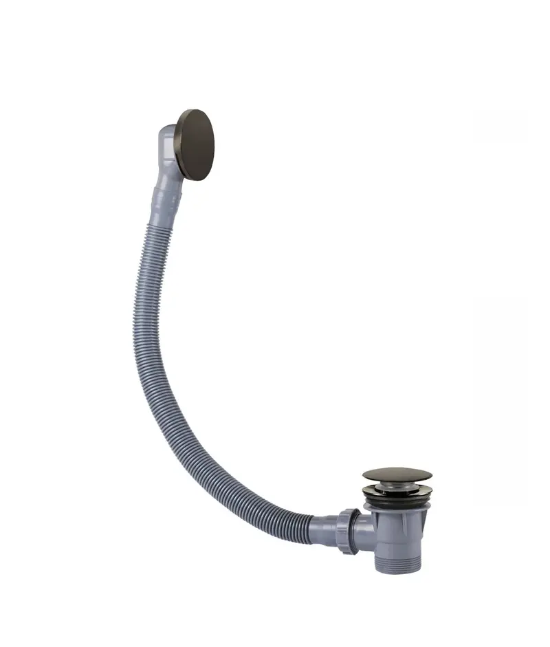 Válvula de desagüe para bañera con rebosadero acabado en bronce negro Click Clack Tres