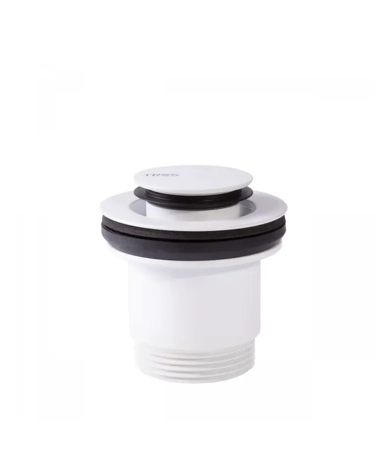 Válvula de desagüe para lavabo con acabado blanco mate Simple-Rapid TRES