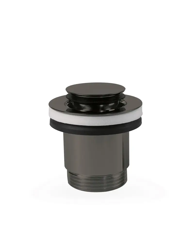 Válvula de desagüe para lavabo con apertura constante acabado negro metalizado Click Clack Simple Rapid Tres