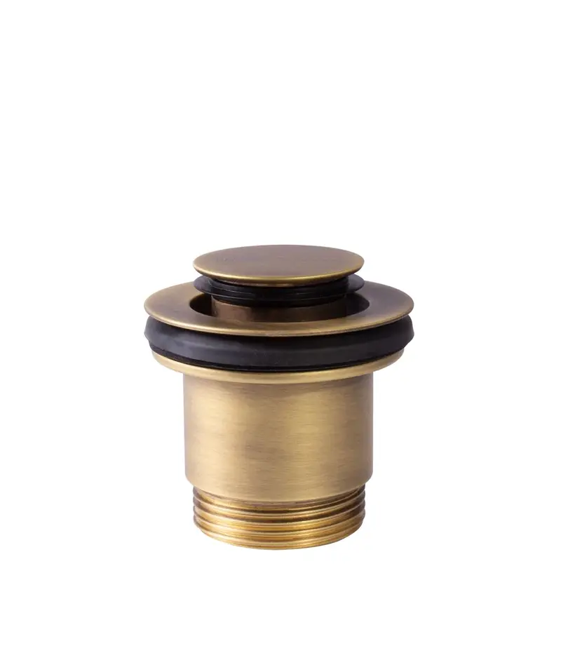 Válvula de desagüe para lavabo con latón viejo mate y opción siempre abierta Click Clack Simple Rapid Tres