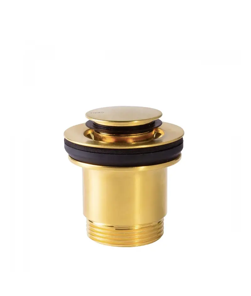 Válvula de desagüe para lavabo con opción apertura permanente acabado oro mate Click Clack Simple Rapid Tres