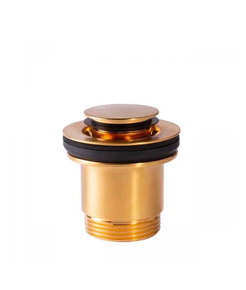 Válvula de desagüe para lavabo de latón con acabado oro mate TRES