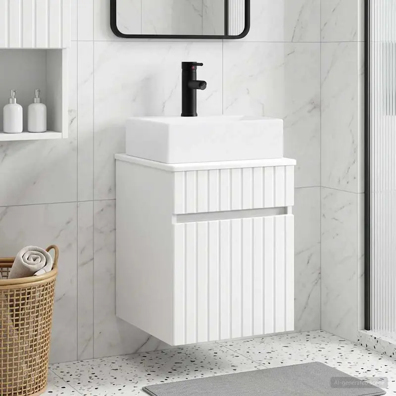 Vanidad con lavabo de pared Blanco 39 x 41 x 62,5 cm