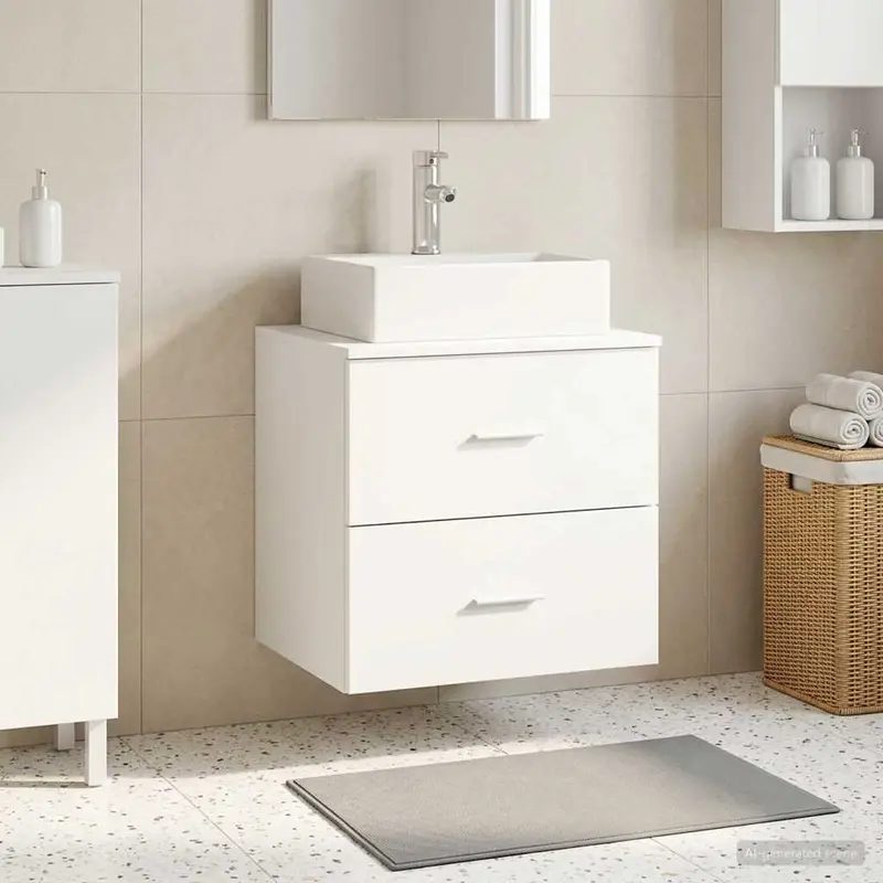 Vanidad con Lavabo de Pared Blanco 49,5 x 41 x 62,5 cm