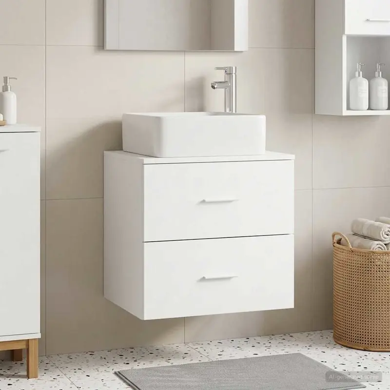 Vanidad con Lavabo de Pared Blanco 49,5 x 41 x 63 cm