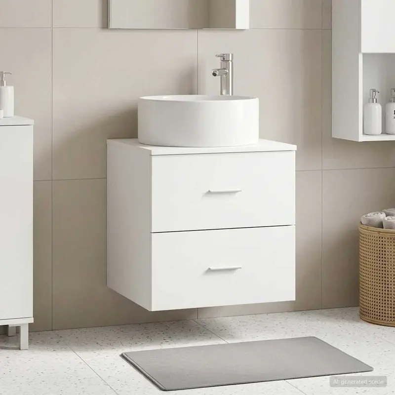 Vanidad con Lavabo de Pared Blanco 49,5 x 44,5 x 65,5 cm