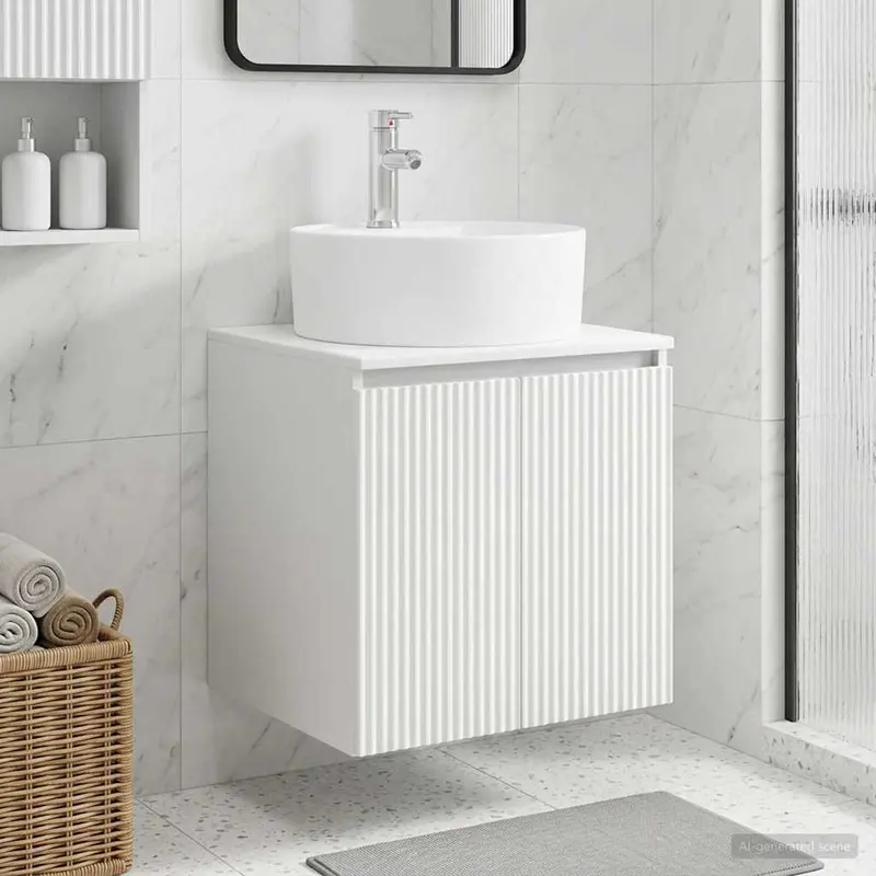 Vanidad con Lavabo de Pared Blanco 49,5 x 44,5 x 65 cm
