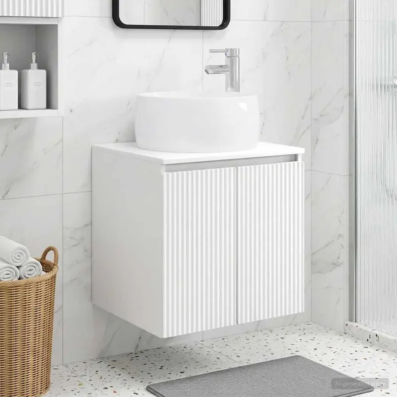 Vanidad con Lavabo de Pared Blanco 49,5 x 44,5 x 66 cm