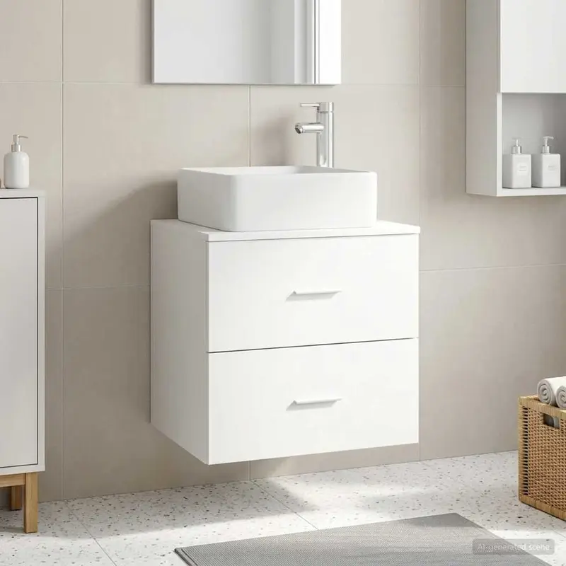 Vanidad con Lavabo de Pared Blanco 53 x 34,5 x 63 cm