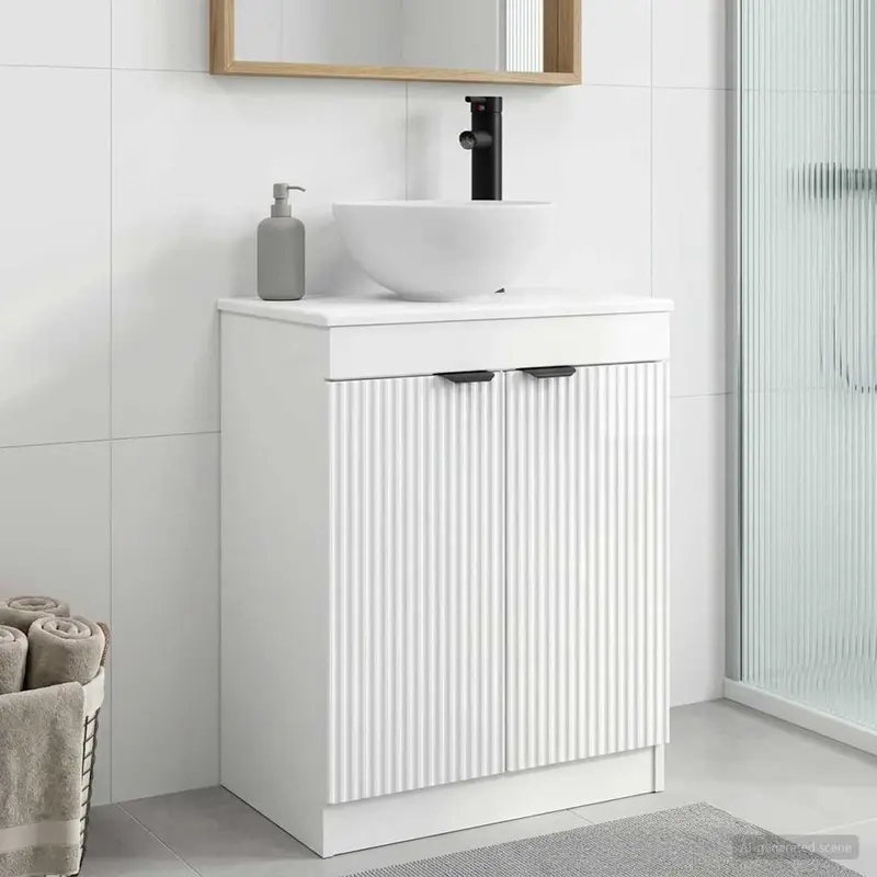 Vanidad de baño con lavabo Blanco Brillante 54 x 35 x 83 cm