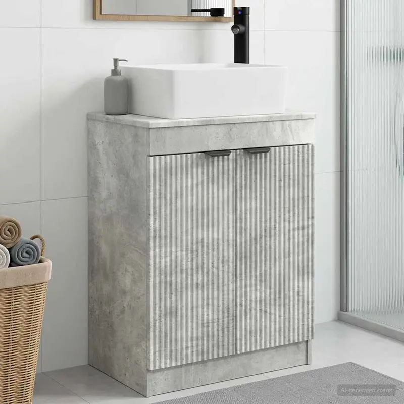 Vanidad de baño con lavabo Gris Hormigón 54 x 35 x 83 cm
