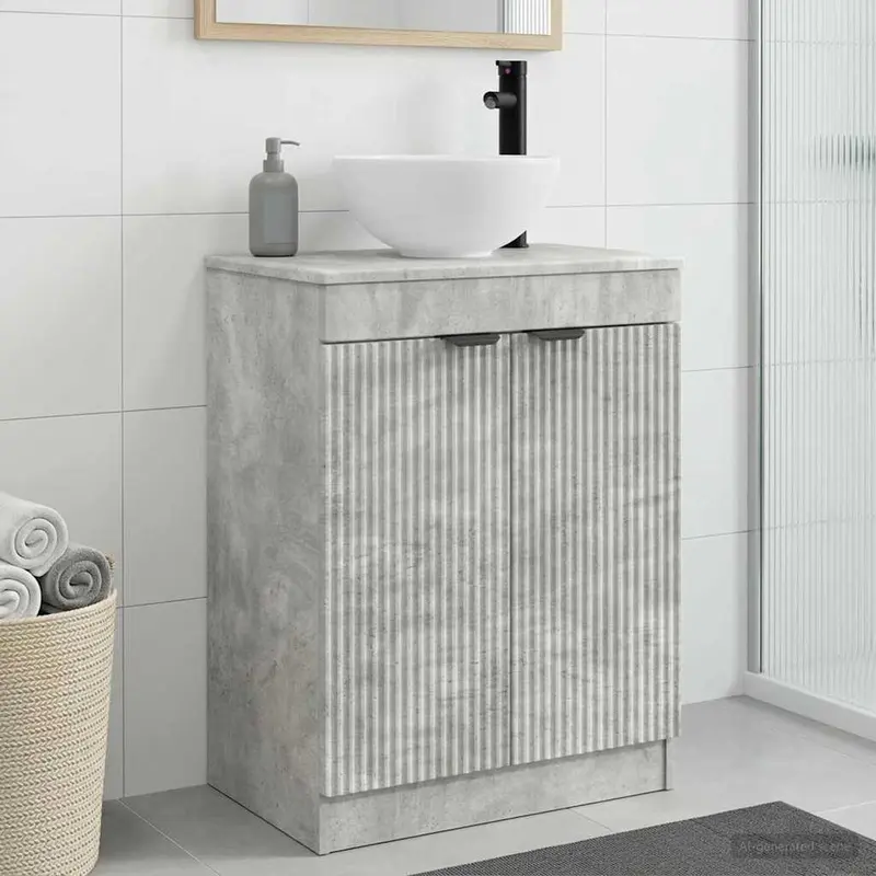 Vanidad de baño con lavabo Gris Hormigón 54 x 35 x 83 cm