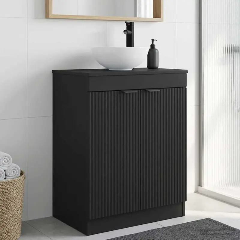 Vanidad de baño con lavabo Negro 54 x 35 x 83 cm