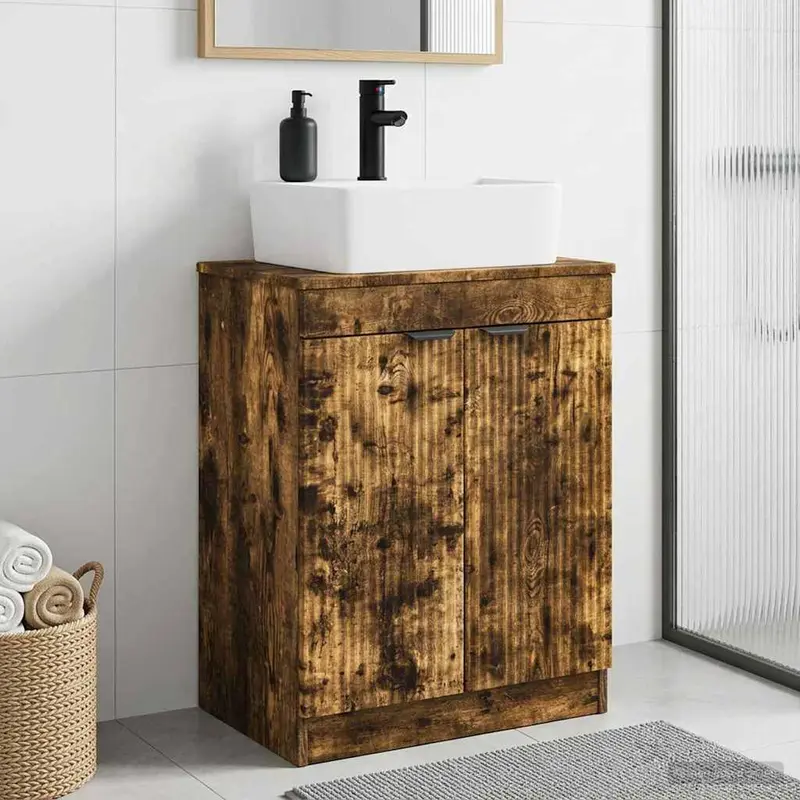 Vanidad de baño con lavabo Roble Ahumado 54 x 35 x 83 cm