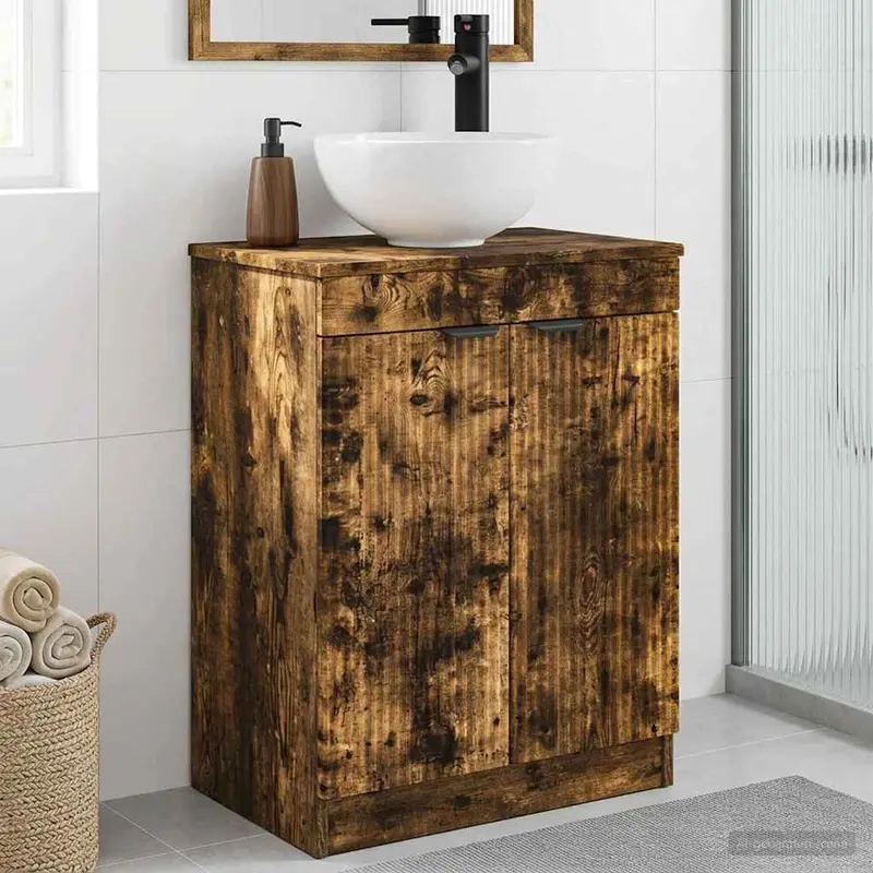 Vanidad de baño con lavabo Roble Ahumado 54 x 35 x 83 cm