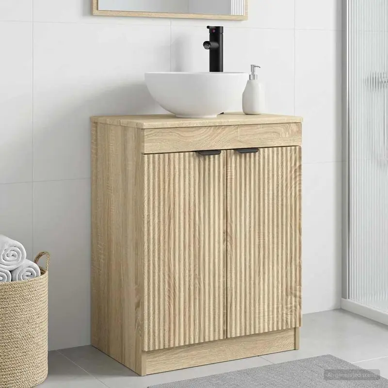 Vanidad de baño con lavabo Roble Sonoma 54 x 35 x 83 cm